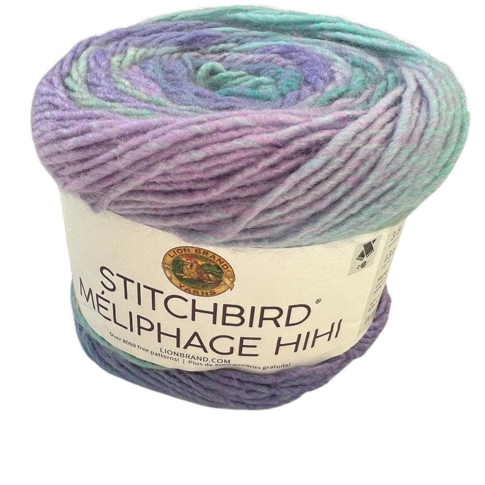 Lion Brand Yarn Stitchbird 3.5 oz 100 g 83% Acrylic 17% Wool #500 Blue Jay